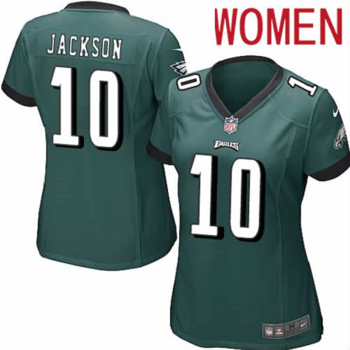 Women Philadelphia Eagles #10 DeSean Jackson Nike Midnight Green Game NFL Jersey